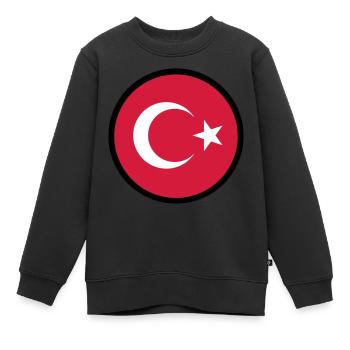 In einem Zeichen der Türkei - Kinder Premium Organic Sweatshirt - Schwarz - Vorne - AI Model Kid Female (0cm)