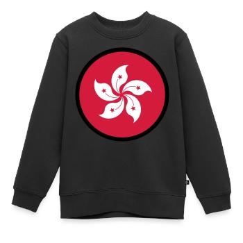 Sous le signe de Hong Kong - Sweat Premium enfant bio - noir - Devant - AI Model Kid Female (0cm)