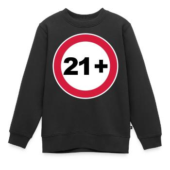 21. Geburtstag 21+ - Kinder Premium Organic Sweatshirt - Schwarz - Vorne - AI Model Kid Female (0cm)