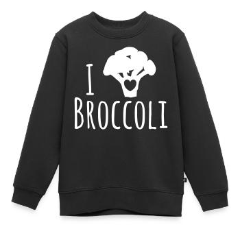 Broccoli Shirt - Kinder Premium Organic Sweatshirt - Schwarz - Vorne - AI Model Kid Female (0cm)
