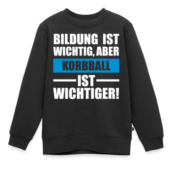 Korbball Sportart - Kinder Premium Organic Sweatshirt - Schwarz - Vorne - AI Model Kid Female (0cm)