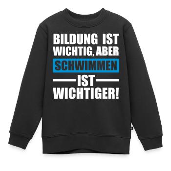 Schwimmen Sportart - Kinder Premium Organic Sweatshirt - Schwarz - Vorne - AI Model Kid Female (0cm)