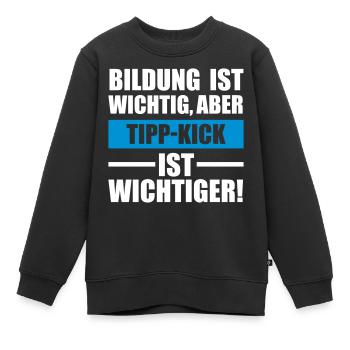 Tipp-Kick Sportart - Kinder Premium Organic Sweatshirt - Schwarz - Vorne - AI Model Kid Female (0cm)