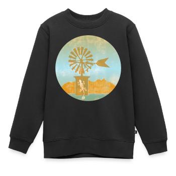 Moulin à vent - Baléares - Sweat Premium enfant bio - noir - Devant - AI Model Kid Female (0cm)