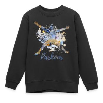 Parkour Freerunning Freerun Parkour - Sweat Premium enfant bio - noir - Devant - AI Model Kid Female (0cm)