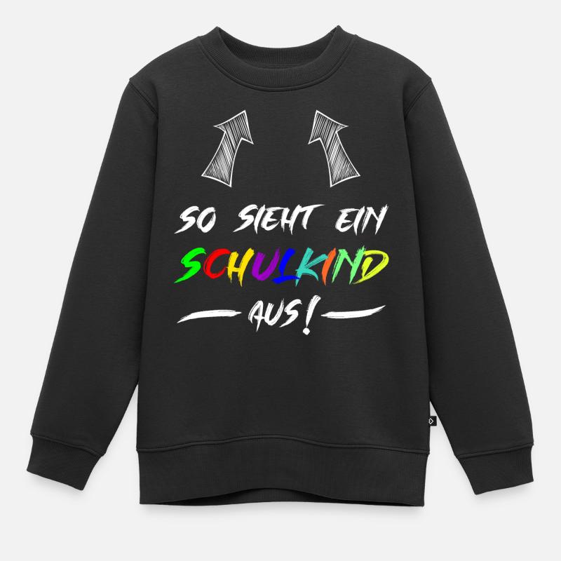 So sieht ein Schulkind aus - Kinder Premium Organic Sweatshirt - Schwarz