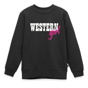 Westerngirl western cowgirls équitation - Sweat Premium enfant bio - noir - Devant - AI Model Kid Female (0cm)