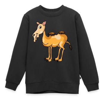 Kamel Karikatur lustige Kamele 2604 d - Kinder Premium Organic Sweatshirt - Schwarz - Vorne - AI Model Kid Female (0cm)
