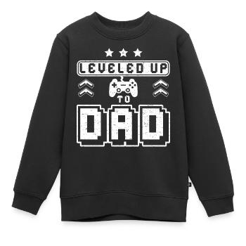 Niveau supérieur à papa - Sweat Premium enfant bio - noir - Devant - AI Model Kid Female (0cm)