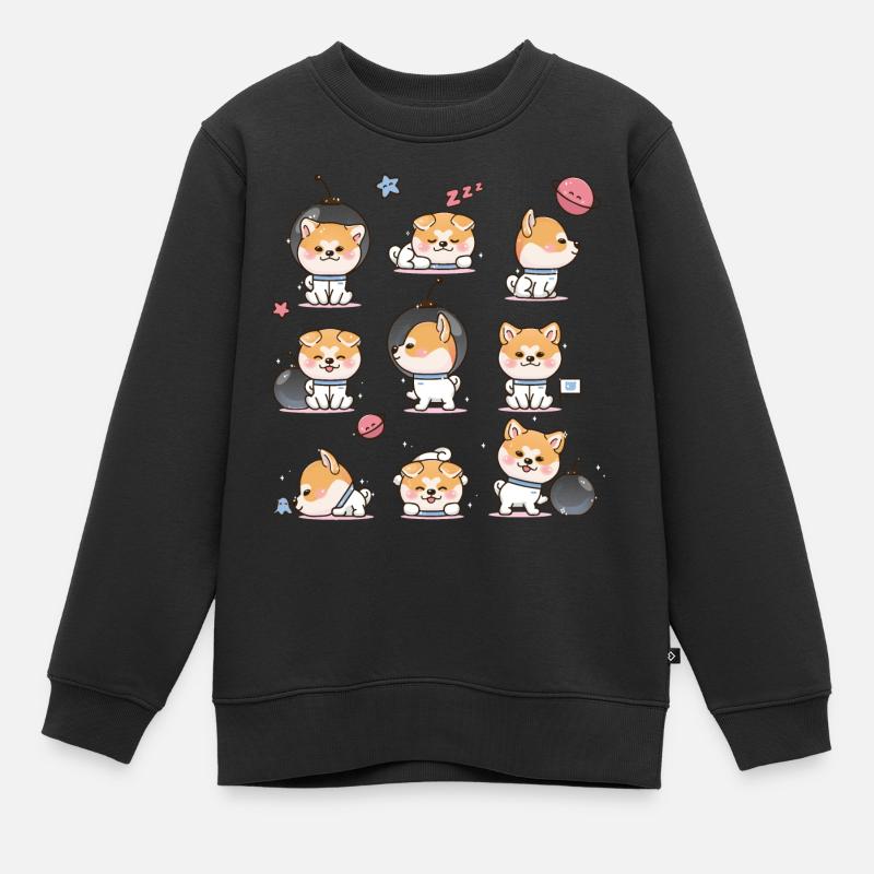 Shiba Inu - Sweat Premium enfant bio - noir