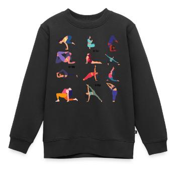 IM YOGA - Kinder Premium Organic Sweatshirt - Schwarz - Vorne - AI Model Kid Female (0cm)