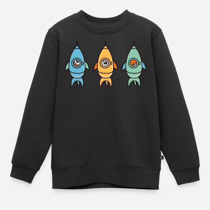 3_RAKETEN - Kinder Premium Organic Sweatshirt - Schwarz