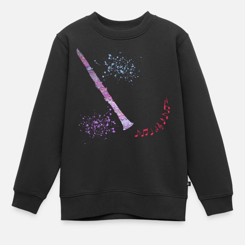 clarinette e 62 - Sweat Premium enfant bio - noir