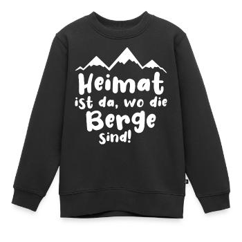 Heimat ist da, wo die Berge sind! - Kinder Premium Organic Sweatshirt - Schwarz - Vorne - AI Model Kid Female (0cm)