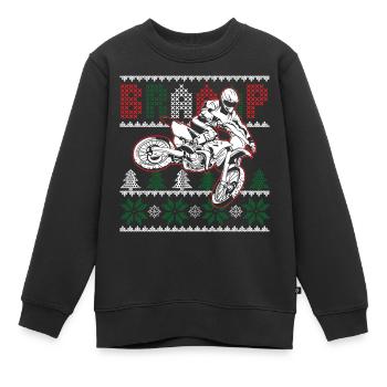 Motorrad hässliche Braap Motocross Weihnachtsgeschenk - Kinder Premium Organic Sweatshirt - Schwarz - Vorne - AI Model Kid Female (0cm)