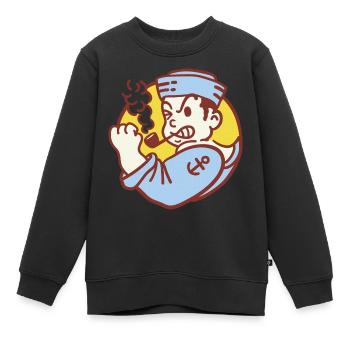 marin - Sweat Premium enfant bio - noir - Devant - AI Model Kid Female (0cm)