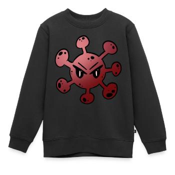 Virus Bactéries Pathogènes Virus Corona Covid-19 - Sweat Premium enfant bio - noir - Devant - AI Model Kid Female (0cm)