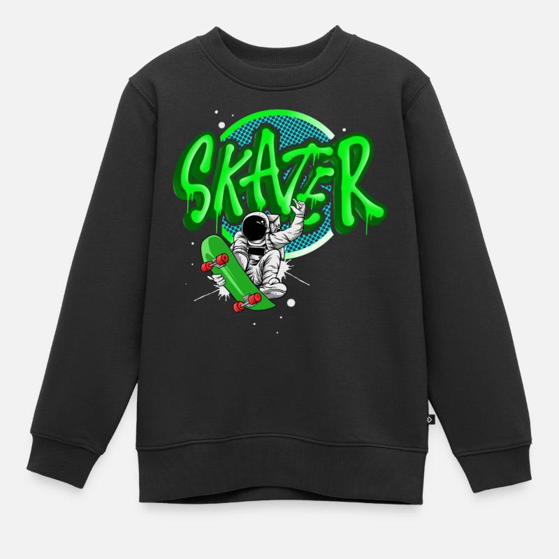 Skater - Kinder Premium Organic Sweatshirt - Schwarz
