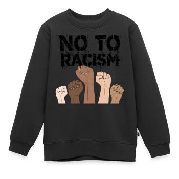 no to racism fists - contre le racisme - Sweat Premium enfant bio - noir - Devant - AI Model Kid Female (0cm)