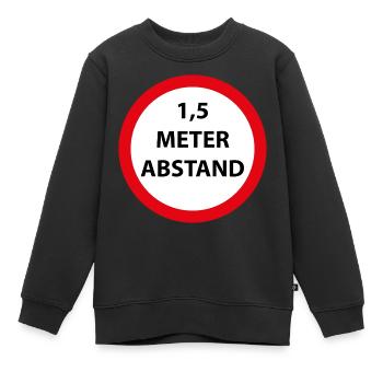 1,5 Meter Abstand Corona Fahrrad Virus Geschenk - Kinder Premium Organic Sweatshirt - Schwarz - Vorne - AI Model Kid Female (0cm)