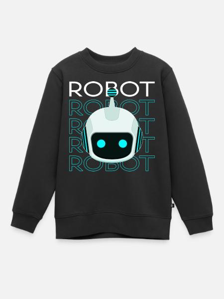 Robot - Kinder Premium Organic Sweatshirt - Schwarz