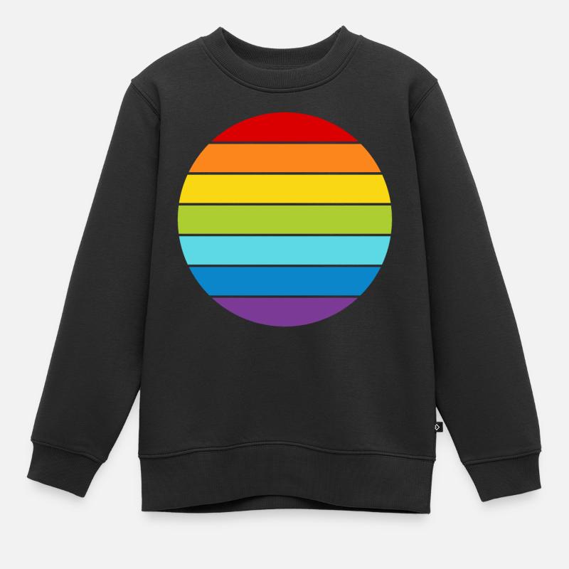 Regenbogen Kreis - Kinder Premium Organic Sweatshirt - Schwarz
