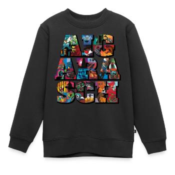 Die Drei ??? Jubiläumsdesign 80 Jahre Aiga Rasch - Kinder Premium Organic Sweatshirt - Schwarz - Vorne - AI Model Kid Female (0cm)
