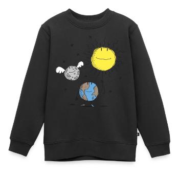 Soleil ballon planètes - Sweat Premium enfant bio - noir - Devant - AI Model Kid Female (0cm)