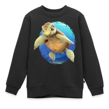 Die Meeresschildkröte, Mira das Meermädchen - Kinder Premium Organic Sweatshirt - Schwarz - Vorne - AI Model Kid Female (0cm)