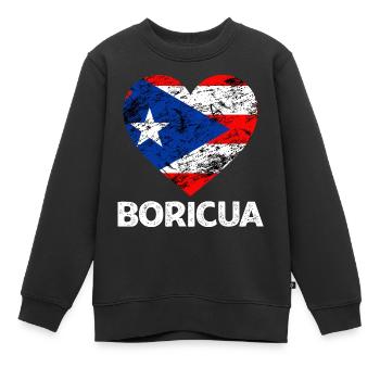 Boricua Un amoureux des Portoricains de Puerto - Sweat Premium enfant bio - noir - Devant - AI Model Kid Female (0cm)