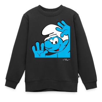 Die Schlümpfe Jokey Schlumpf Überraschungsschlumpf - Kinder Premium Organic Sweatshirt - Schwarz - Vorne - AI Model Kid Female (0cm)