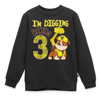 Paw Patrol 3 ans anniversaire Rubble - Sweat Premium enfant bio - noir - Devant - AI Model Kid Female (0cm)