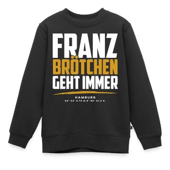 Franzbrötchen Hamburg Hamburch Gebäck Souvenir - Kinder Premium Organic Sweatshirt - Schwarz - Vorne - AI Model Kid Female (0cm)