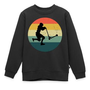 Scooter Tretroller Stunt Roller Stunt Scooter - Kinder Premium Organic Sweatshirt - Schwarz - Vorne - AI Model Kid Female (0cm)