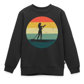 Sup Standup Paddling Standup Paddle Stand up Paddl - Sweat Premium enfant bio - noir - Devant - AI Model Kid Female (0cm)