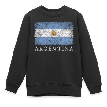 Argentine Drapeau argentin Drapeau argentin - Sweat Premium enfant bio - noir - Devant - AI Model Kid Female (0cm)
