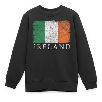 Irlande Drapeau irlandais Drapeau irlandais - Sweat Premium enfant bio - noir - Devant - AI Model Kid Female (0cm)