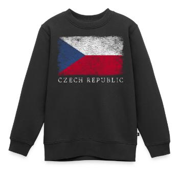 République tchèque Drapeau tchèque - Sweat Premium enfant bio - noir - Devant - AI Model Kid Female (0cm)