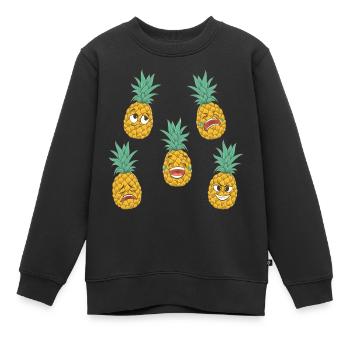 Ananas - Sweat Premium enfant bio - noir - Devant - AI Model Kid Female (0cm)