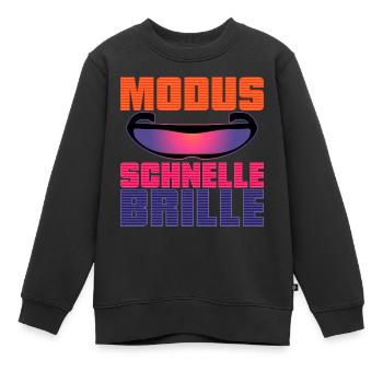 Schnelle Brille Modus - Kinder Premium Organic Sweatshirt - Schwarz - Vorne - AI Model Kid Female (0cm)