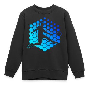 Fussballspieler Fussballer Fussballspielen - Kinder Premium Organic Sweatshirt - Schwarz - Vorne - AI Model Kid Female (0cm)