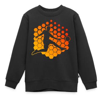 Fussballspielen Fussballer Fussballspieler - Kinder Premium Organic Sweatshirt - Schwarz - Vorne - AI Model Kid Female (0cm)