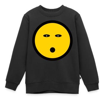 Energieloses Emoticon - Bildsymbol - Strichgesicht - Kinder Premium Organic Sweatshirt - Schwarz - Vorne - AI Model Kid Female (0cm)