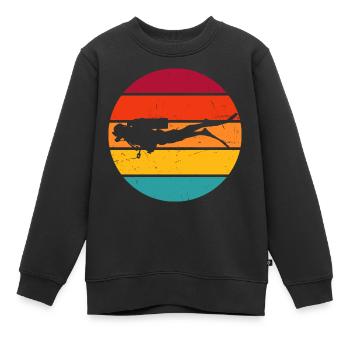 Scuba Diver Scuba Taucher Herren Scuba Tauchen - Kinder Premium Organic Sweatshirt - Schwarz - Vorne - AI Model Kid Female (0cm)