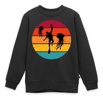 Diver Diver Hommes Scuba Diver Plongée Libre - Sweat Premium enfant bio - noir - Devant - AI Model Kid Female (0cm)