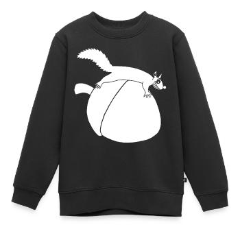 Das Eichhörnchen gegen die Eichel (weiß) - Kinder Premium Organic Sweatshirt - Schwarz - Vorne - AI Model Kid Female (0cm)