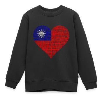 Taiwan - Kinder Premium Organic Sweatshirt - Schwarz - Vorne - AI Model Kid Female (0cm)