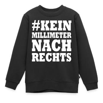 kein millimeter nach rechts - Kinder Premium Organic Sweatshirt - Schwarz - Vorne - AI Model Kid Female (0cm)