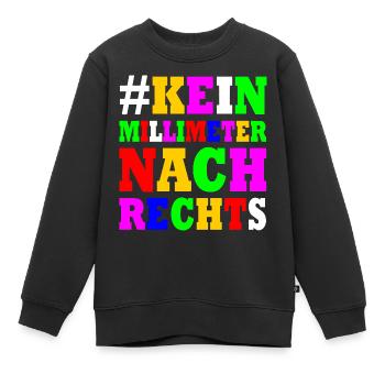 kein millimeter nach rechts - Kinder Premium Organic Sweatshirt - Schwarz - Vorne - AI Model Kid Female (0cm)