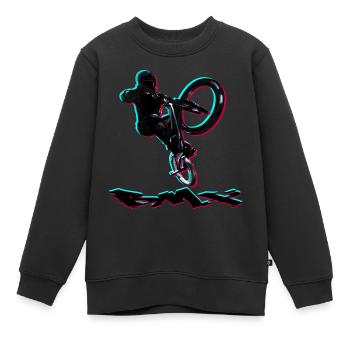 Vélo BMX - Sweat Premium enfant bio - noir - Devant - AI Model Kid Female (0cm)